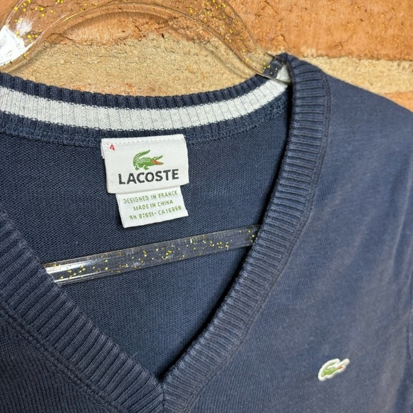 Vintage LACOSTE Men’s Navy Blue Sweater Vest Size 4 Medium - Picture 6 of 6